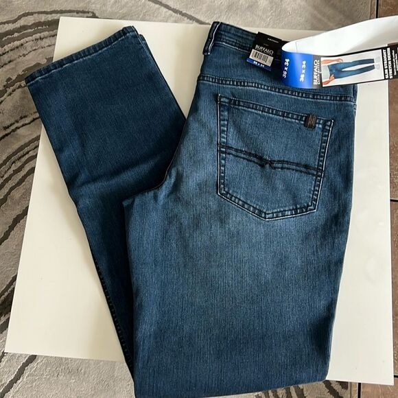 Buffalo David Button Slim Straight Stretch Denim - Picture 5 of 8